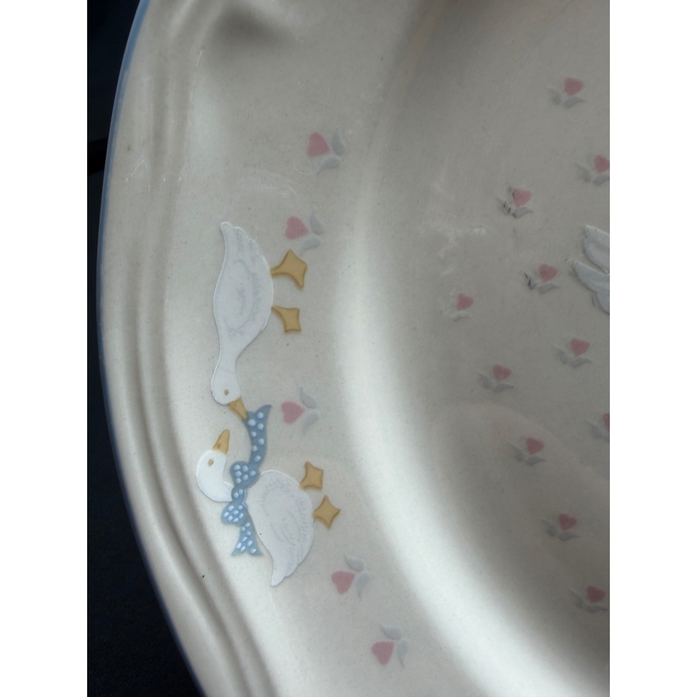 Tienshan Stoneware Country Goose Blue Bow Heart Vintage Dinnerware Cottagecore - Picture 4 of 16